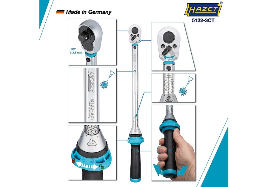 HAZET Torque Wrench 1/2"  40-200NM
