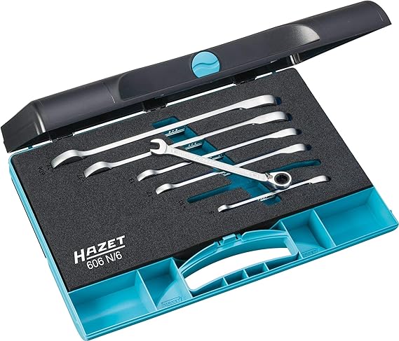 HAZET Ratcheting Combination Wrench Set 6 Pcs
