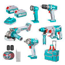 طقم كومبو 5 قطع مع 2 بطارية 4 أمبير و شنطة ترولي توتال