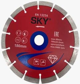 DIAMOND CUTTING DISC FOR BRICK, CONCRETE, ROOF TILE OPTI-LINE 5" SKY