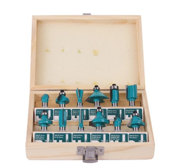 Total 12 Pcs Router Bits Set(8mm)