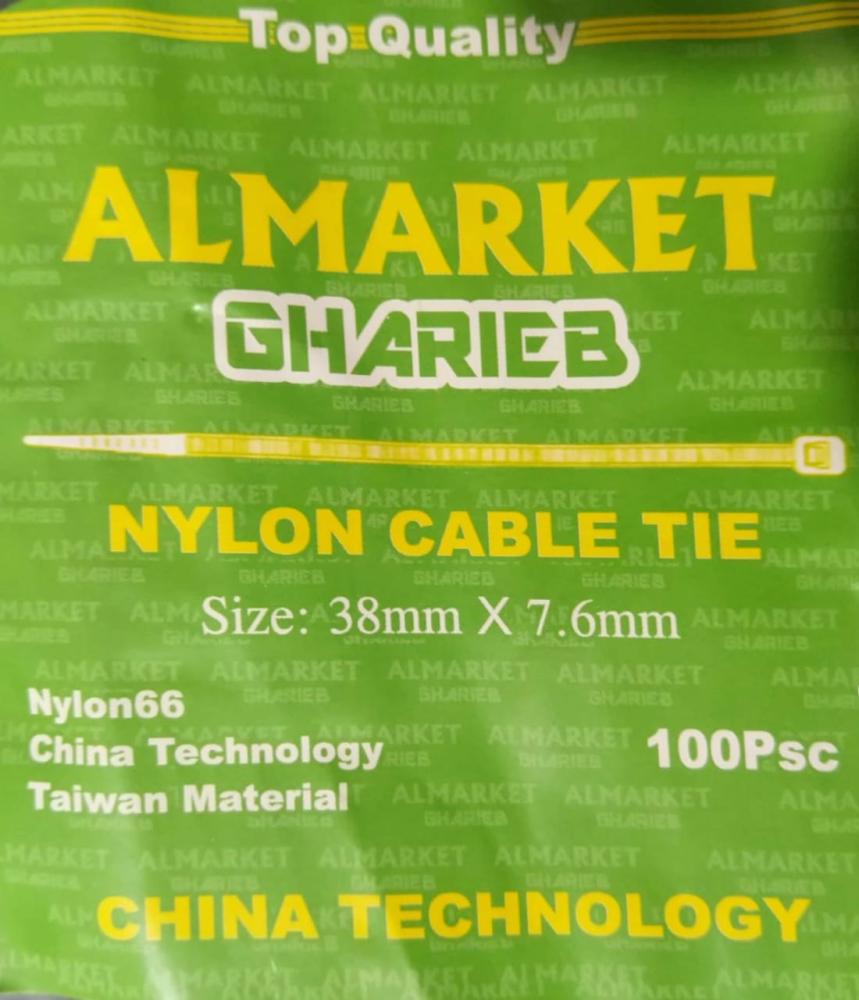 NYLON CABLE TIE - Black , 100 Pieces ( 38mm × 7.6mm )
