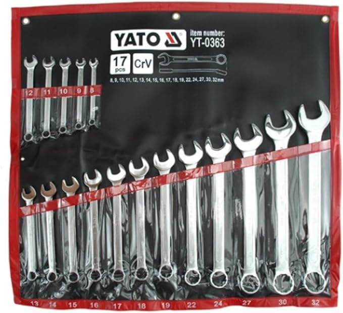 COMBINATION SPANNER SET 8-32MM 17PCS YATO