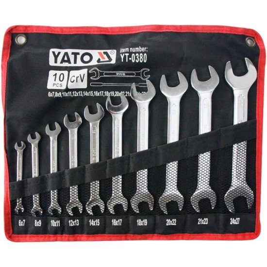 DOE SPANNER SET 6-27MM 10PCS YATO
