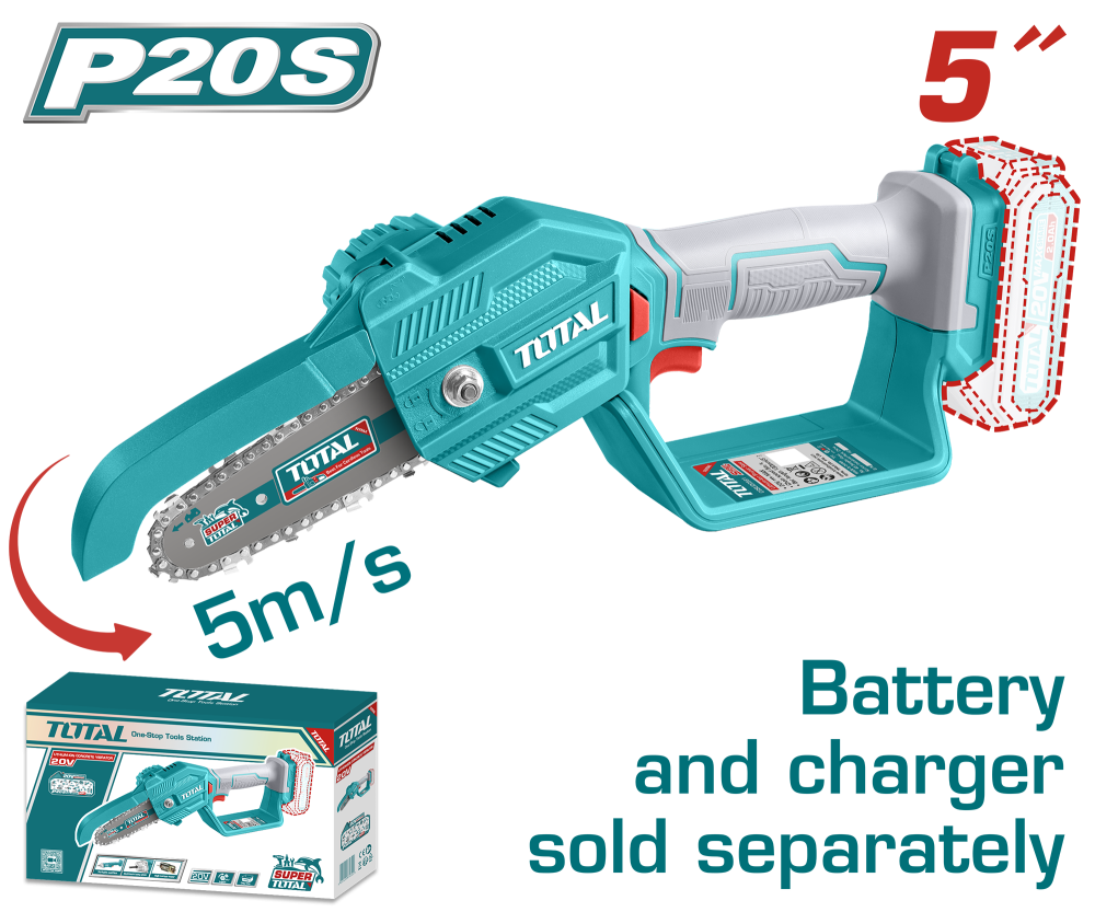 TOTAL Cordless Pruner Saw 5"20V Without Battery And Charger