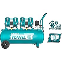 Total AIR COMPRESSOR SILENT AND OIL FREE 100 L 2 HEAD 3.2 HP