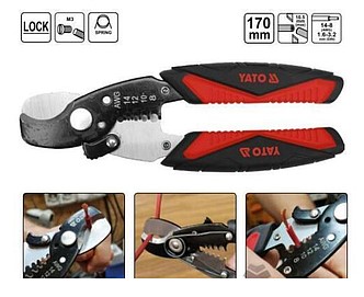 WIRE STRIPPER AND CUTTER PLIERS 170mm YATO