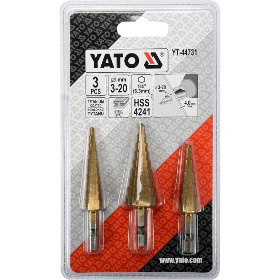 3PCS STEP DRILLS YATO