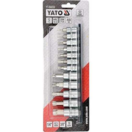 Star Bit Sockets , 12 Pcs YATO