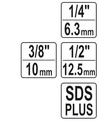 3PCS SDS SOCKET DRIVER SET 1/4,3/8,1/2 YATO