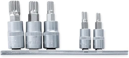 SOCKET BIT  5PCS, SPLINE, 1/4": 5, 6MM, 3/8": 8, 10, 12MM, S2 BIT YATO