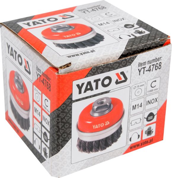 CUP BRUSH  DIAMETER: 75 Mm, SHANK: M14 YATO