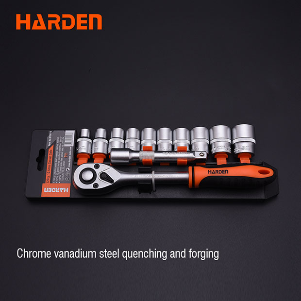 Socket Bits Set 1/2" 12pcs On Card From 10mm - 24mm Harden