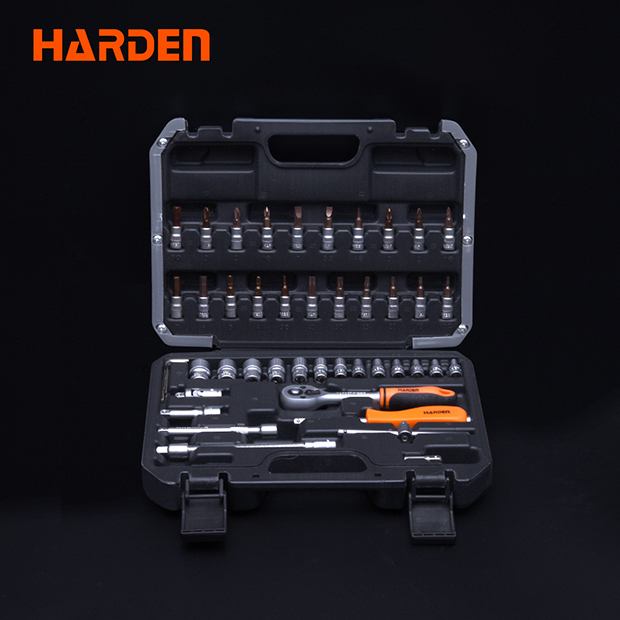 Socket Bits Set 1/4" 46 Pcs From 4mm - 14mm Fiber Bag Harden