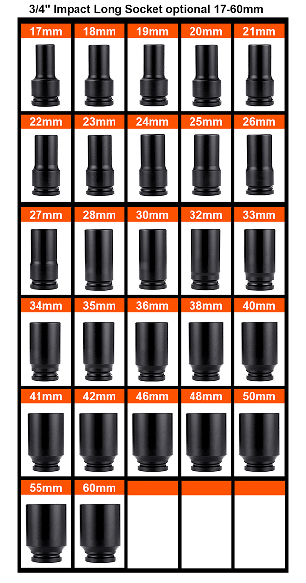 Impact Long Socket 3/4＂ 36 Mm HARDEN