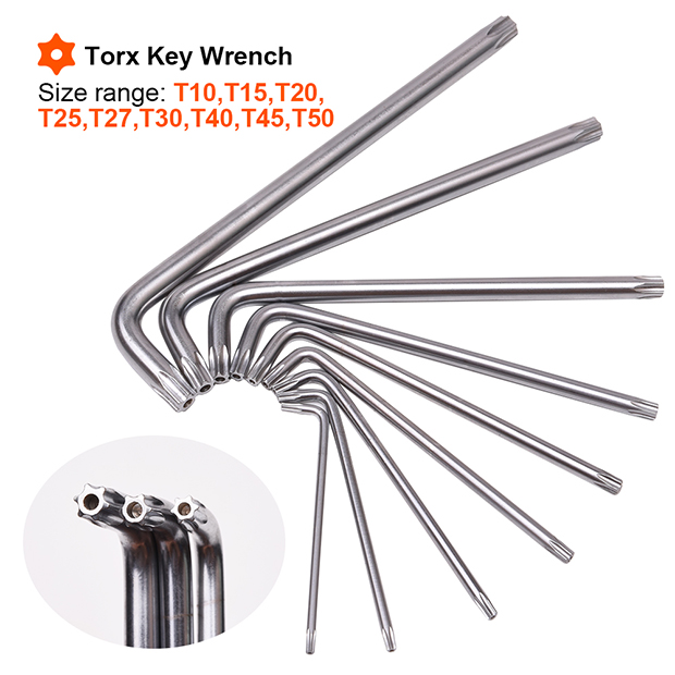2-Pieces Plastic Holder CR-V Long Hex & Torx Key Wrench Set HARDEN