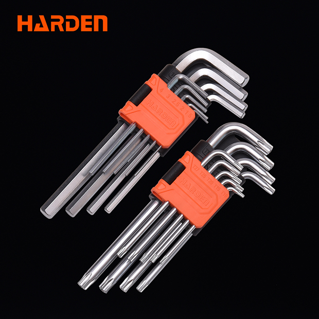 2-Pieces Plastic Holder CR-V Long Hex & Torx Key Wrench Set HARDEN