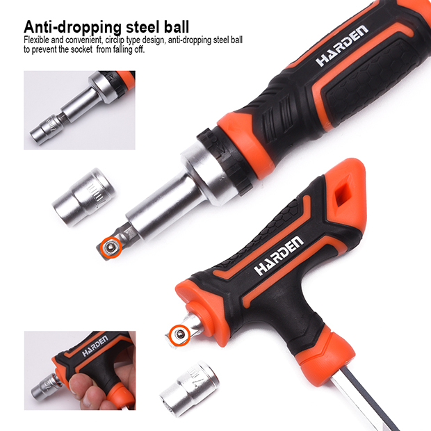 28Pcs Ratchet Screwdriver & Bits Set HARDEN