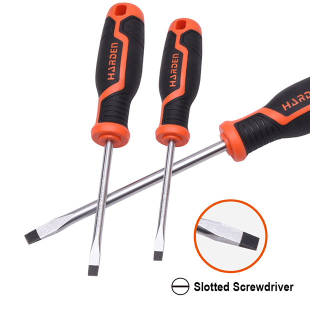 Slotted Screwdriver  Fiber Handle, 6*38 Mm CRV HARDEN