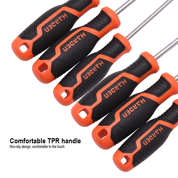 6Pc Screwdriver Set (Slotted 3Pcs, Phillips 3Pcs) Harden