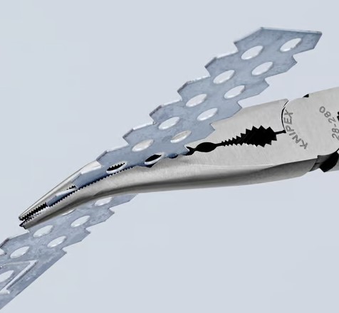 Long Reach Needle Nose Pliers With Transverse Profiles Knipex