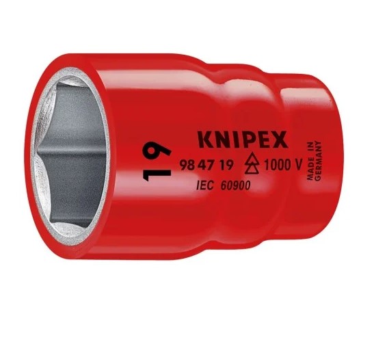 لقمه 1/2 بوصه مقاس 19 مم معزوله 1000 فولت طول اللقمه 55 مم  Knipex