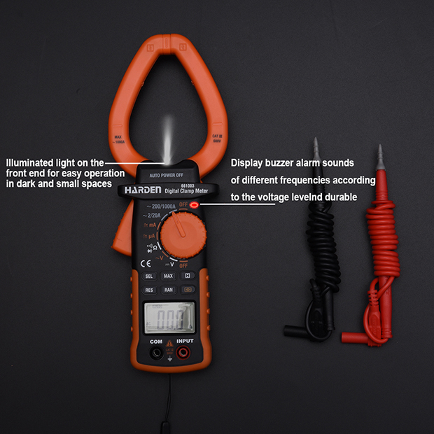 Digital Clamp Multimeter 600V Harden