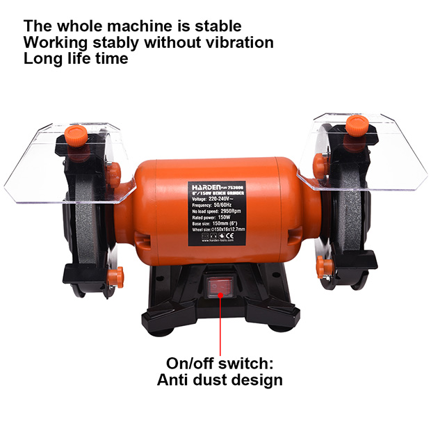 Double Wheeled Bench Grinder 6" Harden