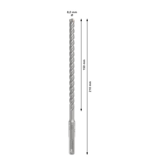 بنطة بلس فايف اكس للتخريم فى الخرسانة قطر 8 مم 8*150*210 من بوش