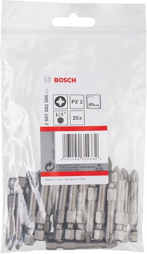 BOSCH Screwdriver Bit Extra Hard PZ 2.35mm 25 Pieces
