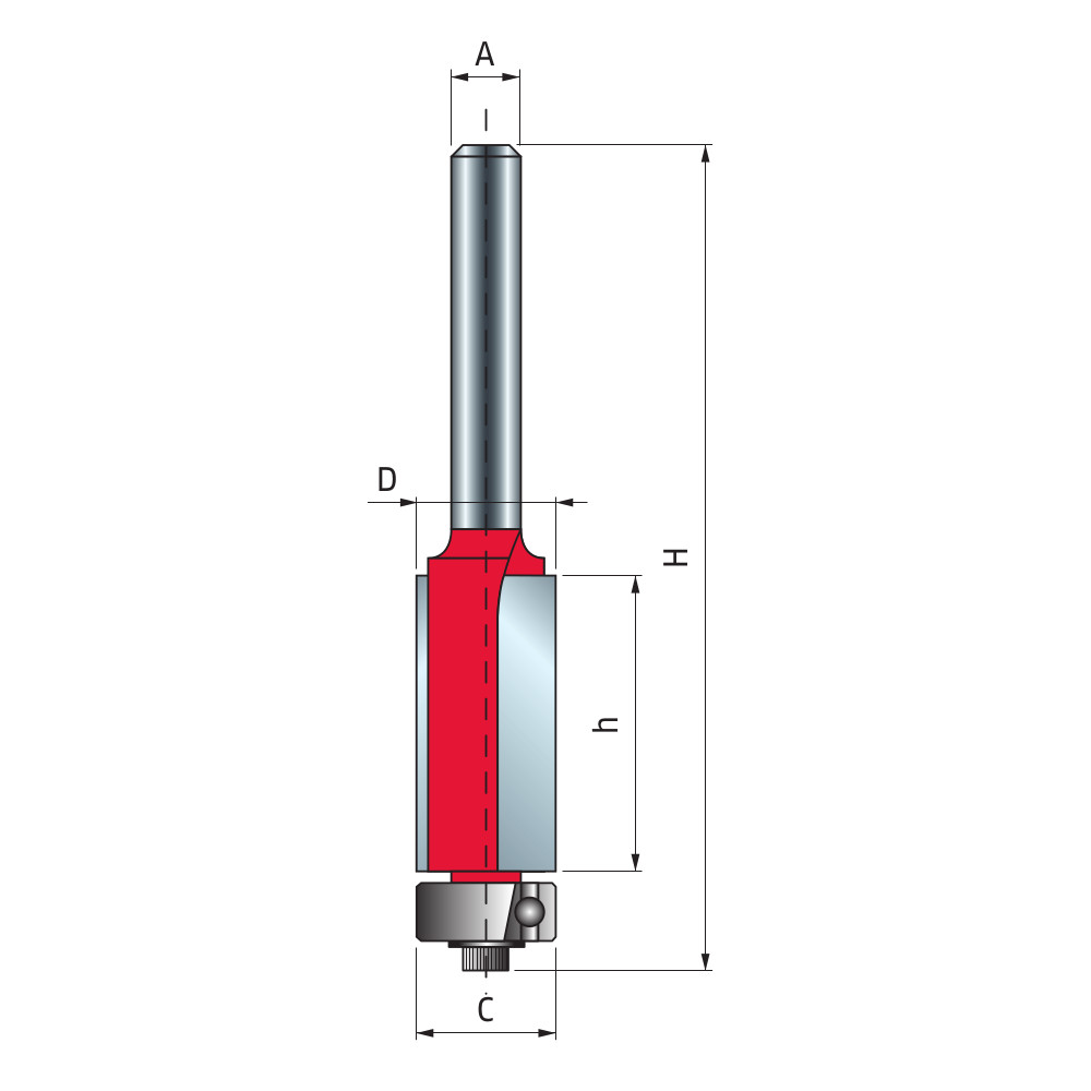 FREUD Router Bit For Chip Trimming Diameter 8mm Length 25.8x9.53mm