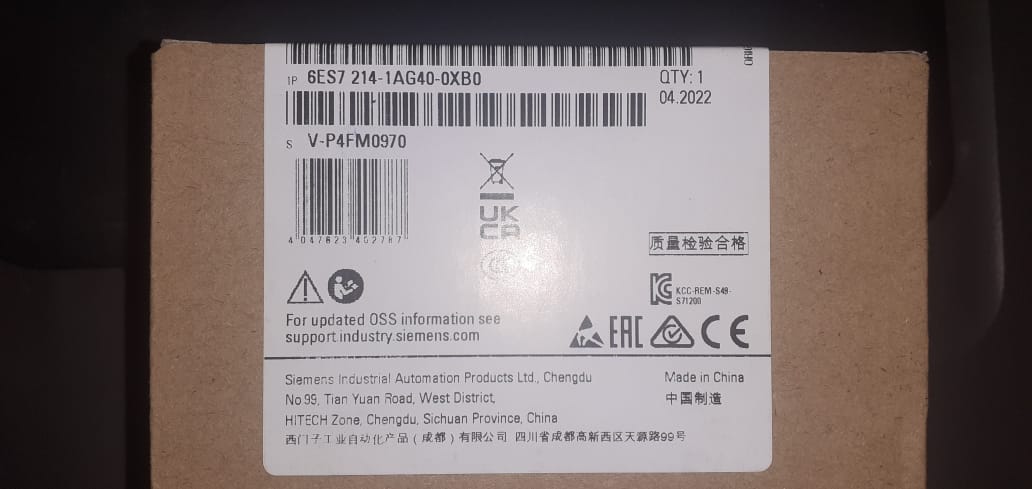 SIEMENS PLC S7-1200 1214c 6ES7214-1AG40-0XB0