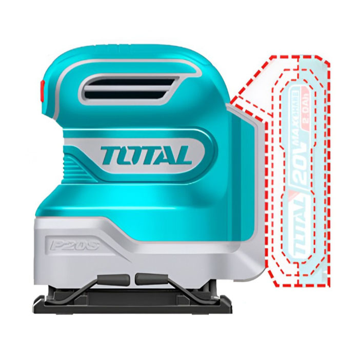 Total Cordless Orbital Palm Sander 20v Without Battery And Charger