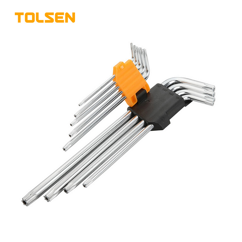 TOLSEN 9PCS TORX EXTRA-LONG ARM HEX KEY SET