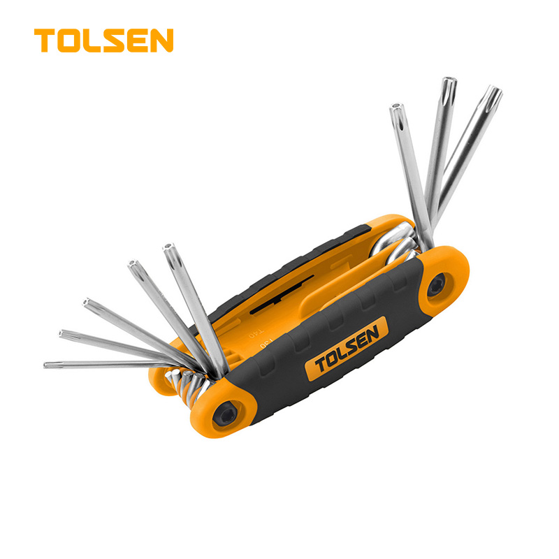 TOLSEN 8PCS FOLDING TORX HEX KEY SET