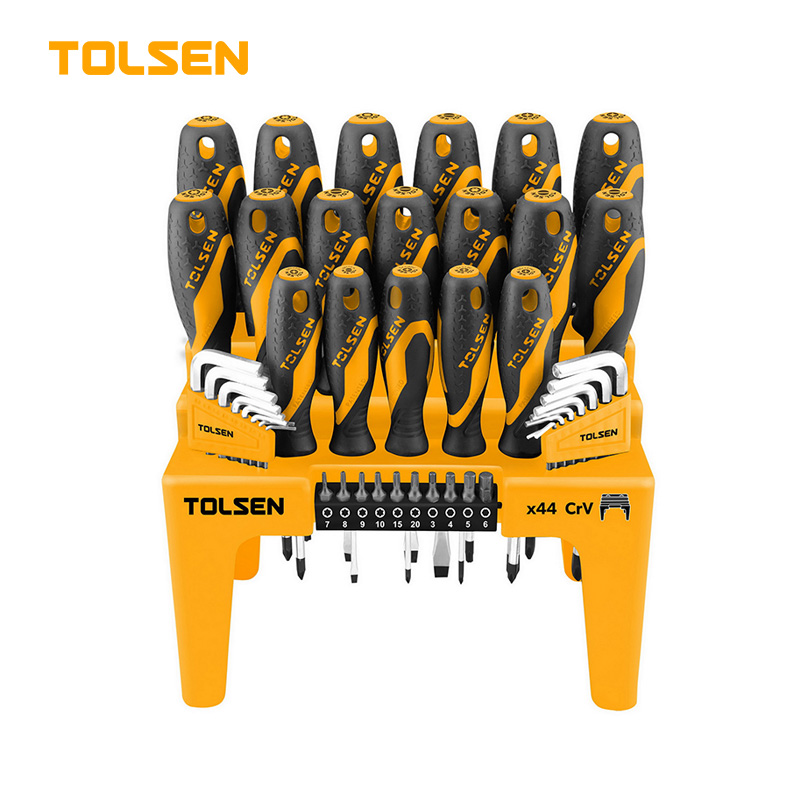 طقم مفك على ستاند 44ق لقم & مفك & الن ع/ ص/ن/ت	Tolsen