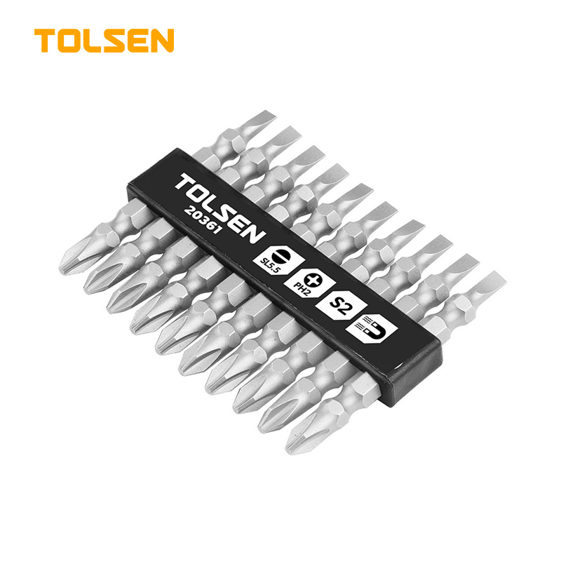 TOLSEN 10PCS DOUBLE END SCREWDRIVER BITS SET PH2/SL5.5x65mm	 (INDUSTRIAL)