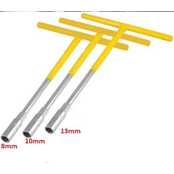 T Spanner Socket Wrench Rubber Coated T Handle (8mm-10mm-13mm) (Pack Of 3)