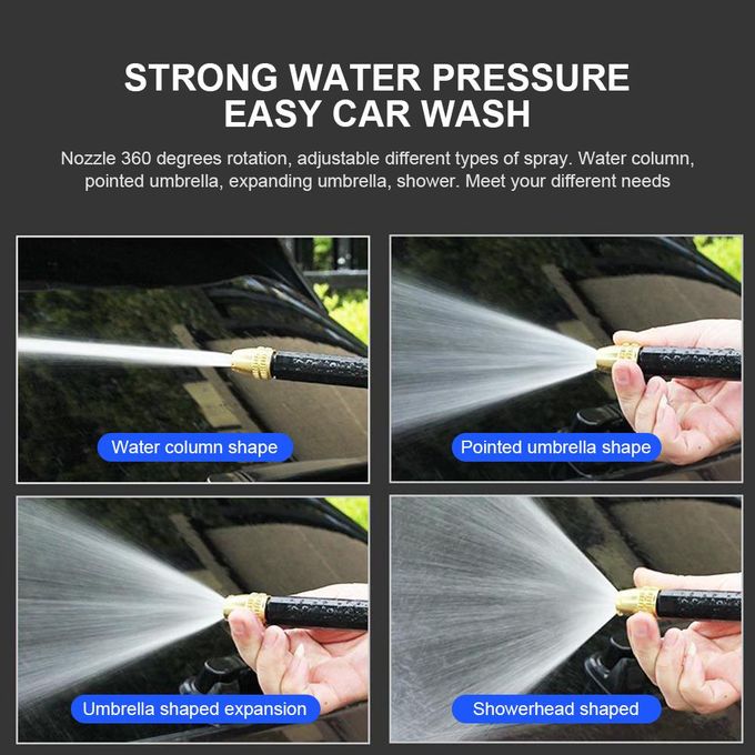 Portable High Pressure Washing Water Gun, Adjustable Multifunction Pressure Washer Nozzle Spray Gun Direct Spray Car Wash Water Gun,Black High Pressur