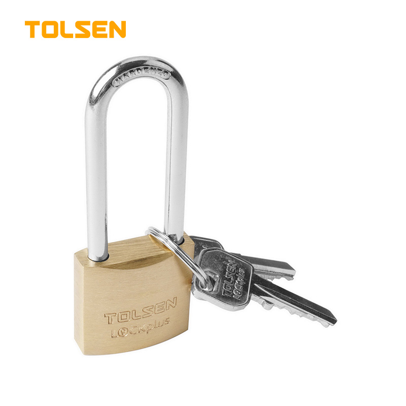 TOLSEN BRASS PADLOCK WITH LONG SHACKLE (INDUSTRIAL) 40mm