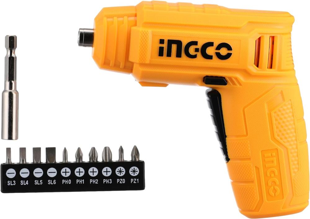 Ingco Cordless Screwdriver 6MM 4V +12pcs