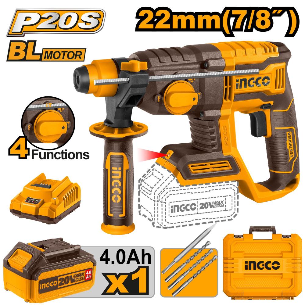 هلتي بطاريه 22 مم تخريم وتكسير + بطاريه وشاحن انجكو