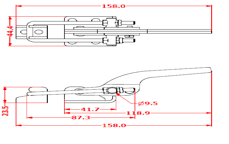 Latch Toggle Clamp 125 Kg, Diamter 5 Mm General Locker