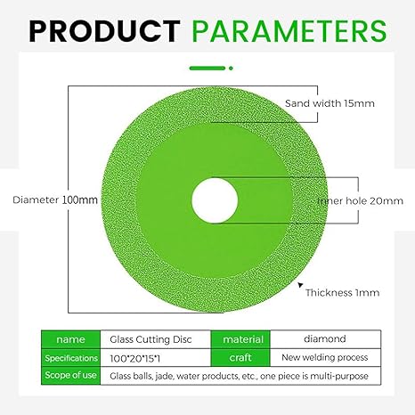 Glass Cutting Disc 100mm Inner Hole Dia:20mm