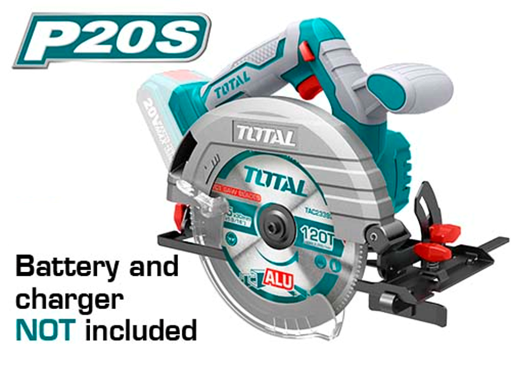 TOTAL Li-ion CIRCULAR SAW 20V Without Battery And Charger