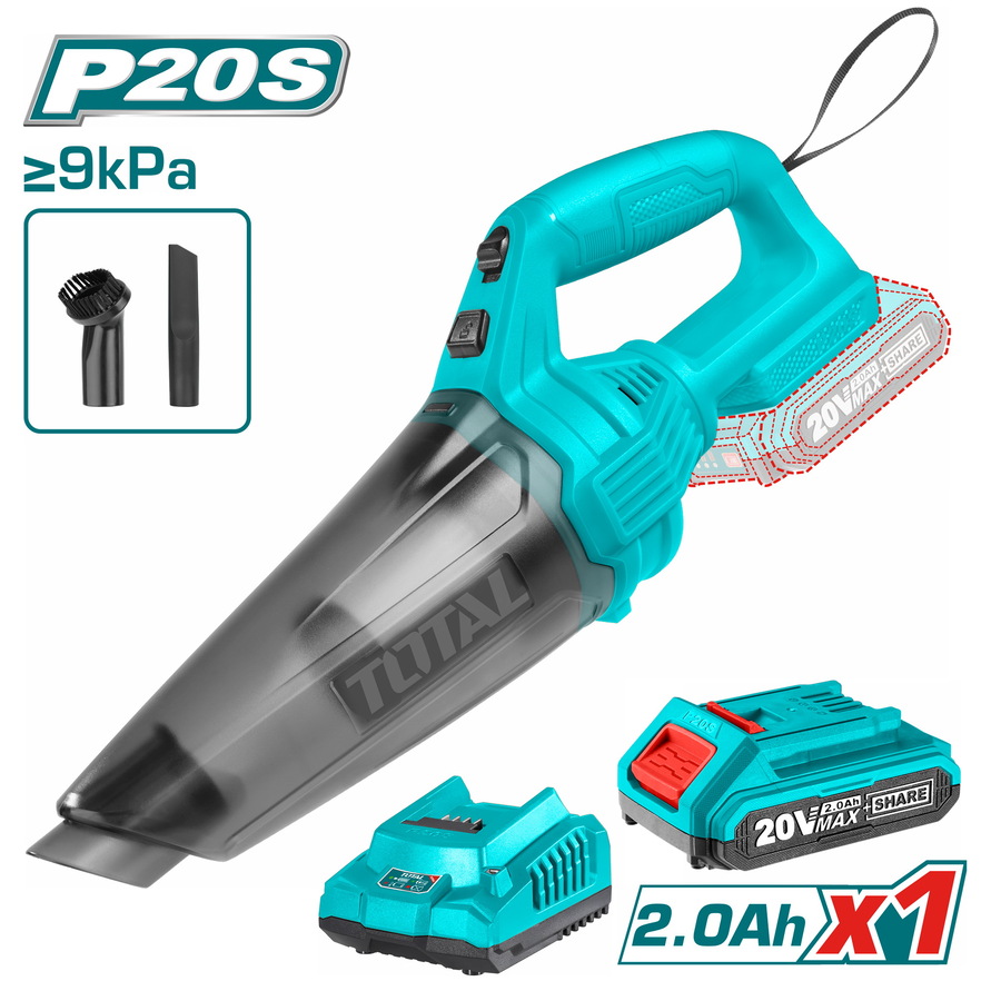 TOTAL Vacuum Cleaner 20 Volt With One Battery 2Ah And Charger