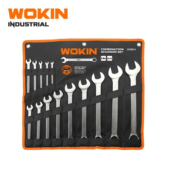 COMBINATION SPANNERS SET 14PCS  (INDUSTRIAL) 6-32mm WOKIN
