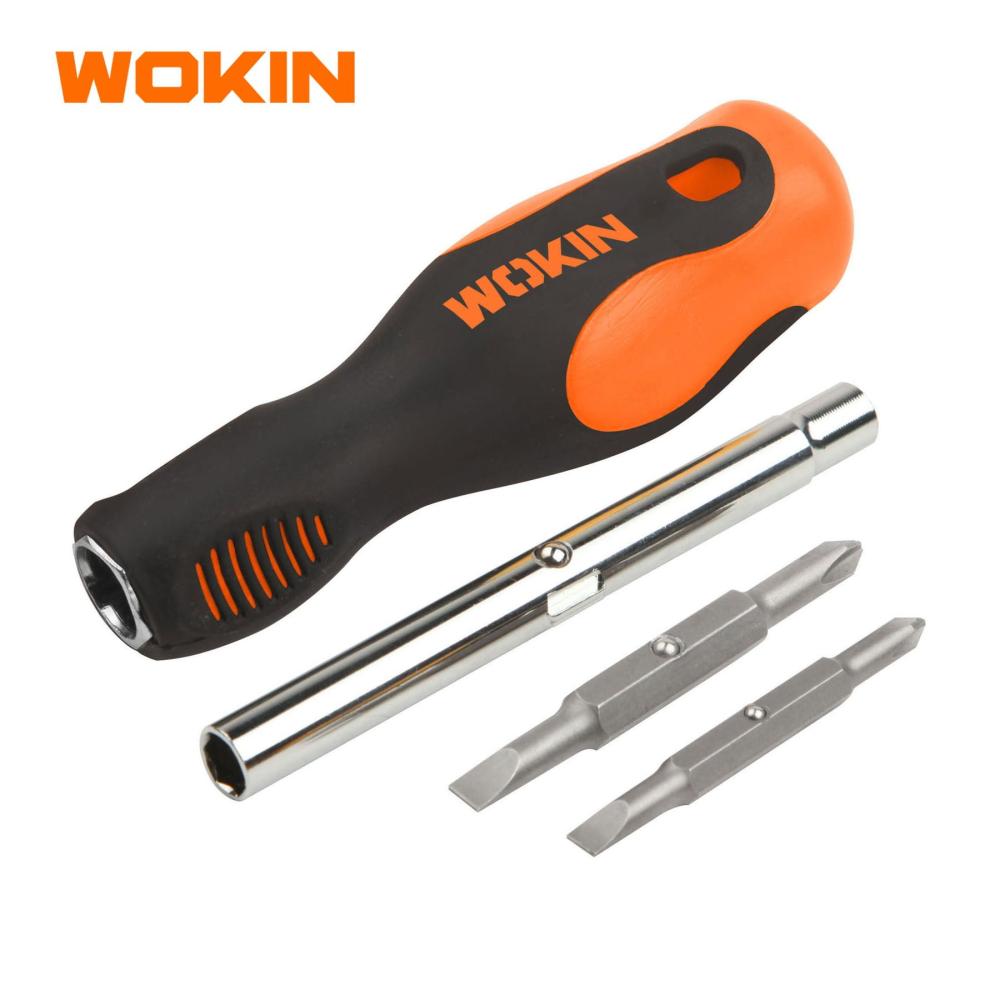 مفك يدكاوتش 6ق +غيار + سنون – كروم فانديوم	WOKIN