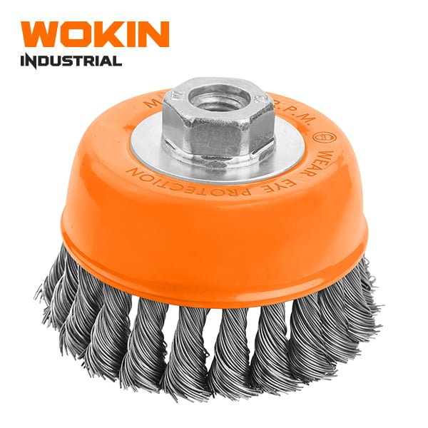 CUP TWIST WIRE BRUSH WITH NUT (INDUSTRIAL) 3" WOKIN