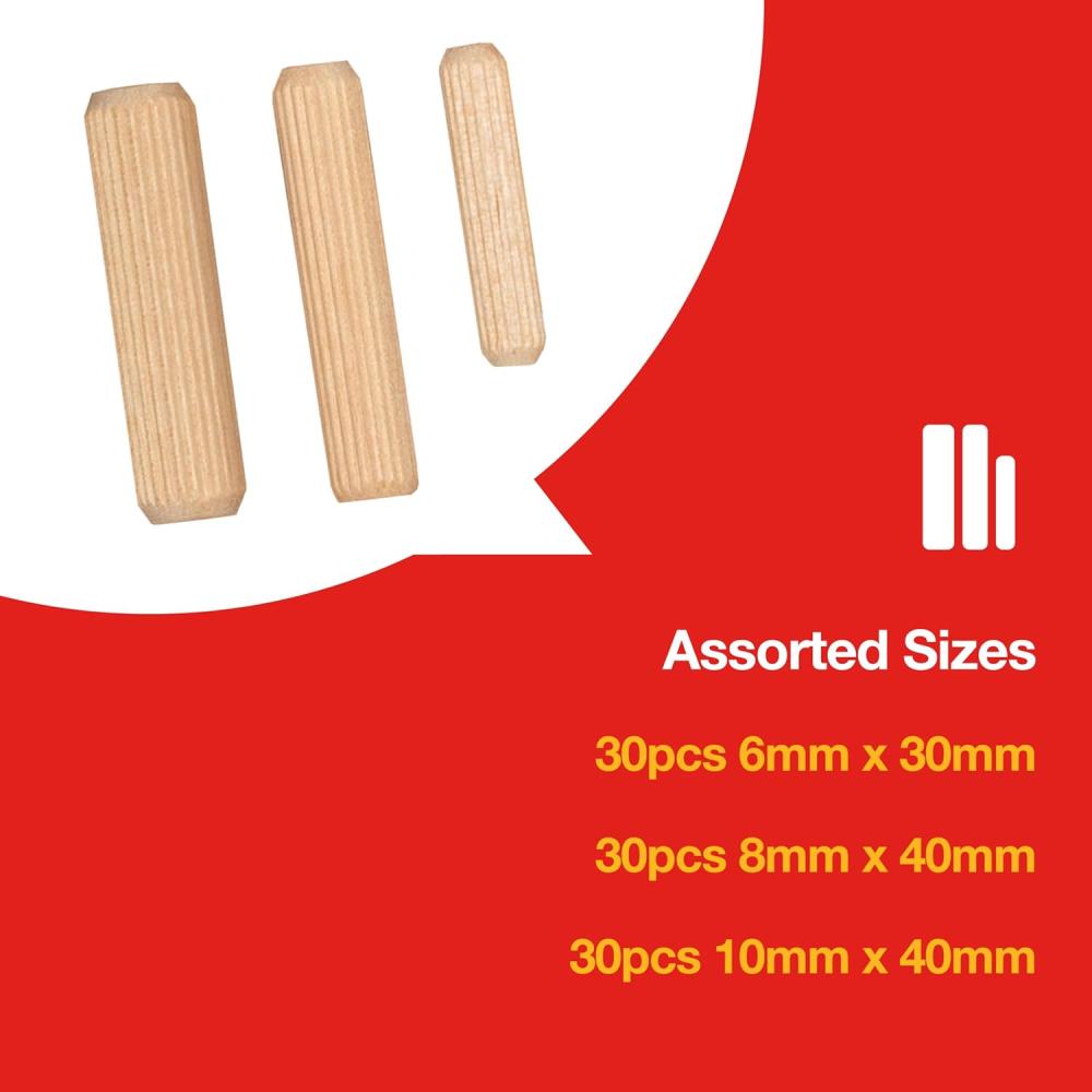 طقم كوايل خشبية مقاس 6 و 8 و10 مم 90 قطعة امتيك